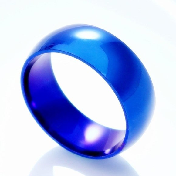 Jewelry - Stainless Steel Cobalt Blue Ring - 7-13